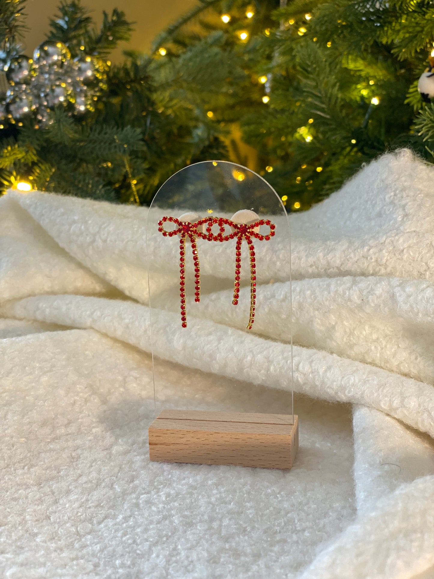 Rhinestone Bow Earrings