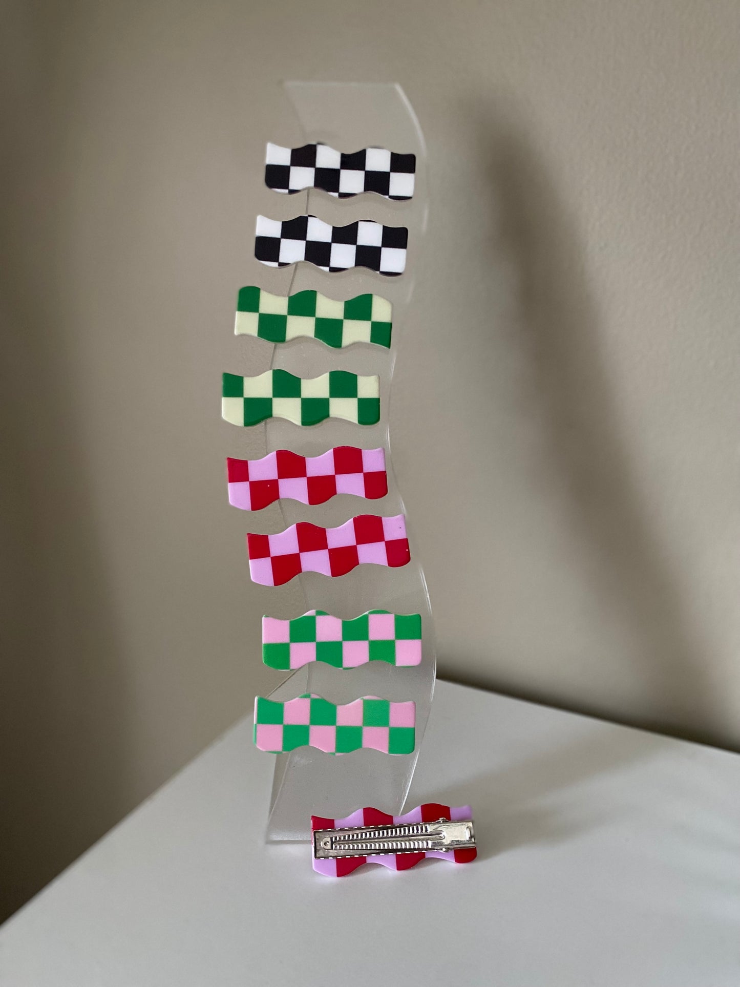Checkered Hair Clips