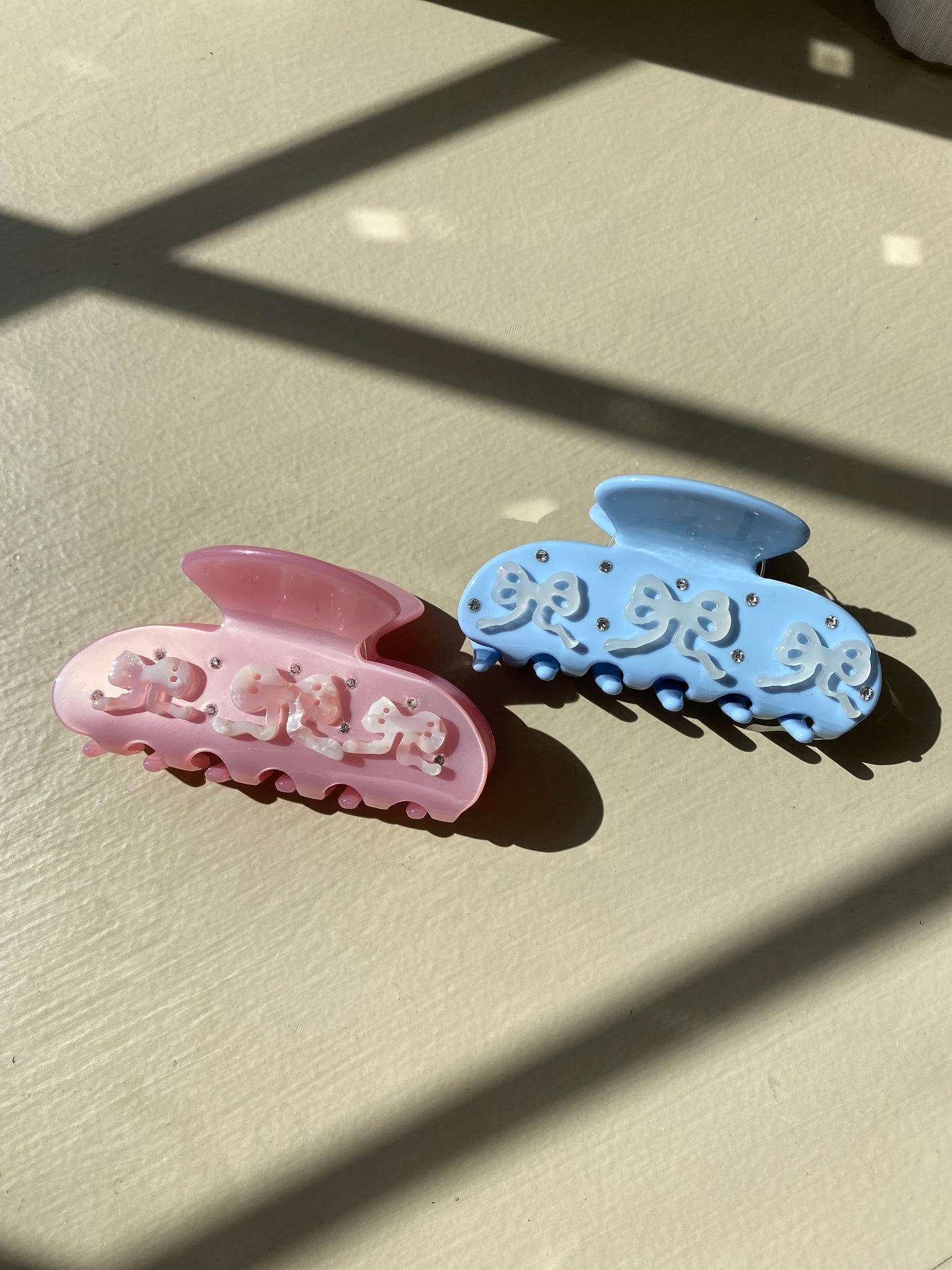Pink & Blue Bow Hair Claw
