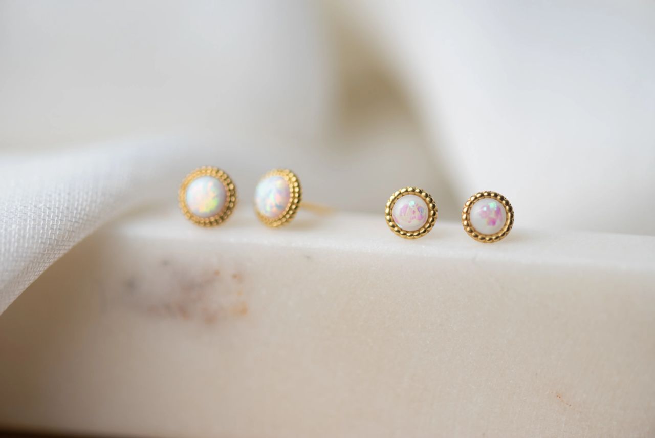 Opalite Circle Studs