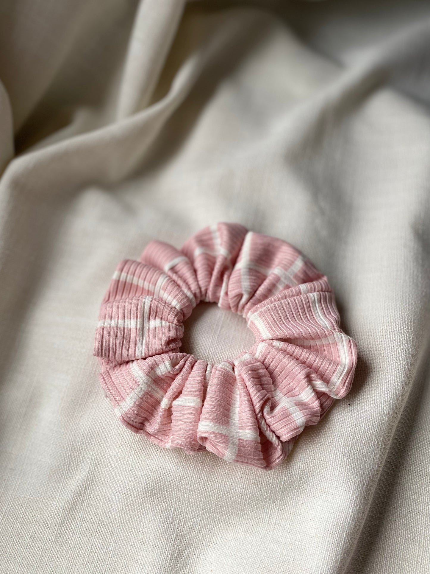 Retro Pink Check Scrunchie