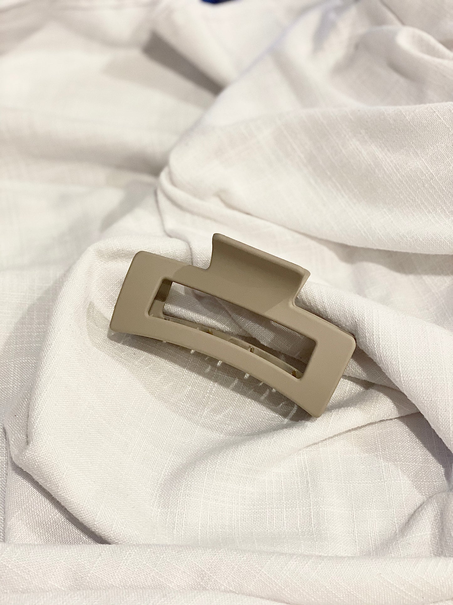 Large Khaki Rectangle Clip