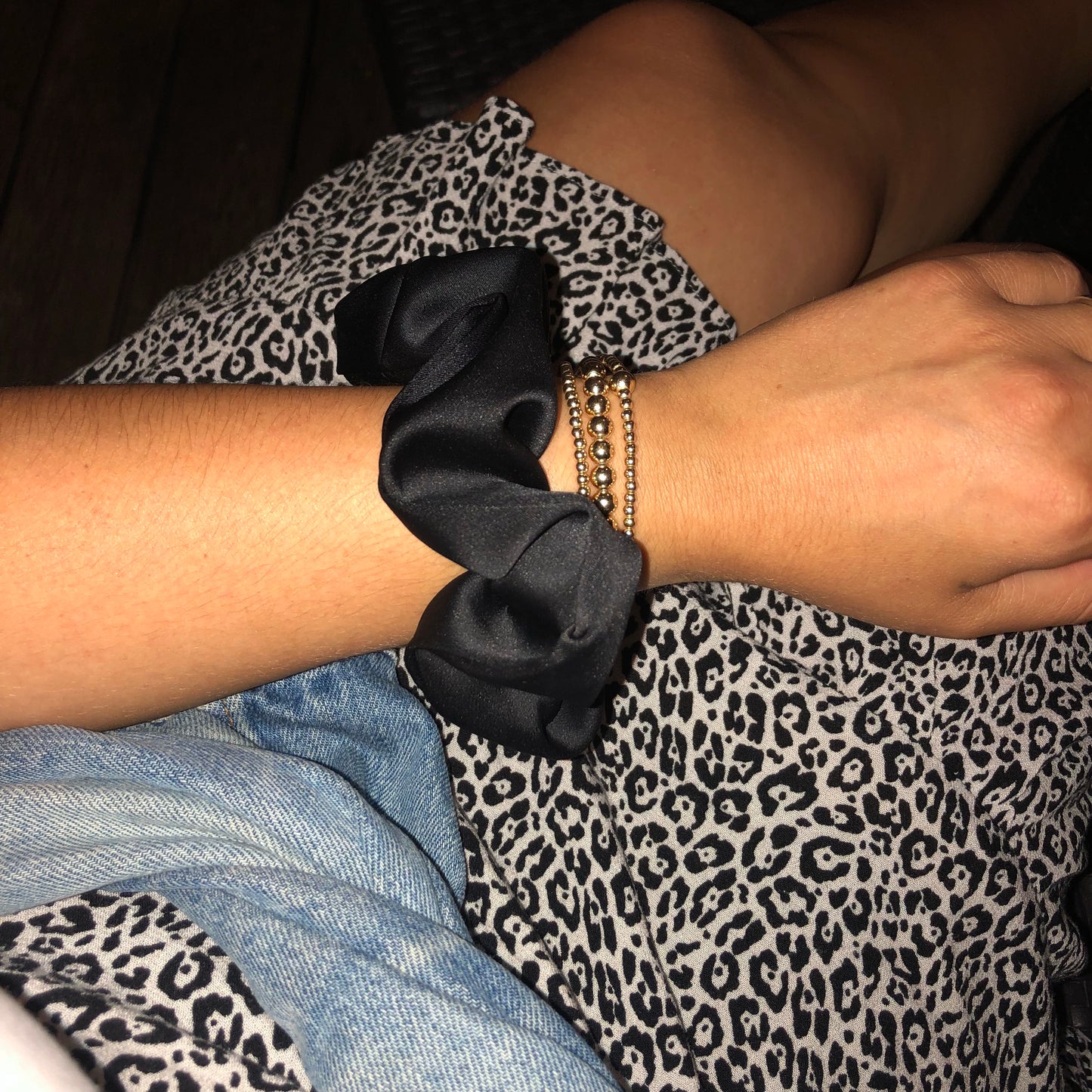 Black Satin Scrunchie