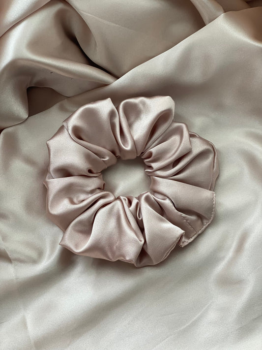 Light Rose Pink Satin Scrunchie