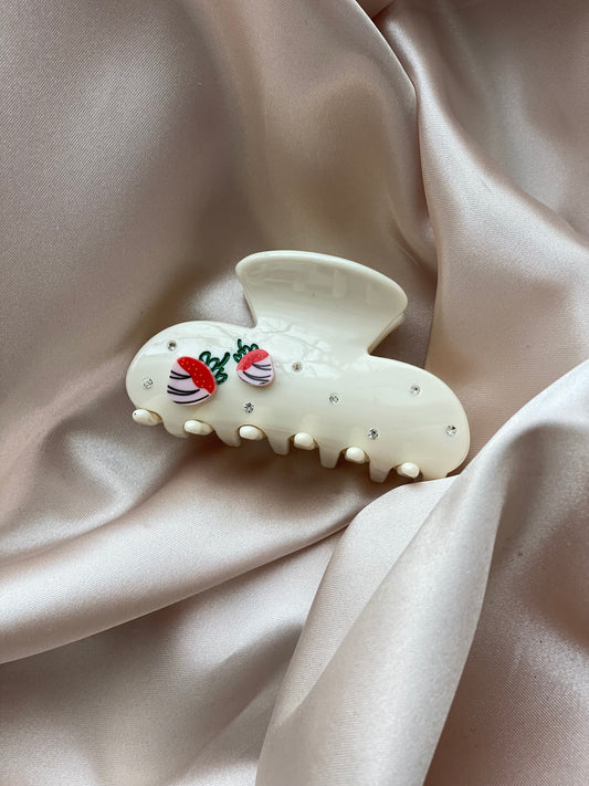 Strawberry and Cream Claw Clip