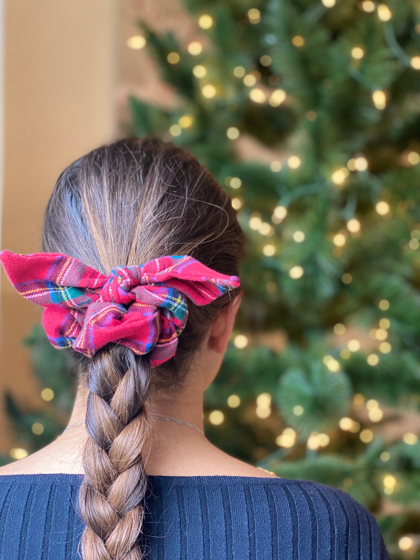 Plaid Bow Scrunchies