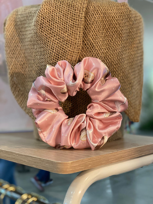 Pink Espresso Martini Satin Scrunchie