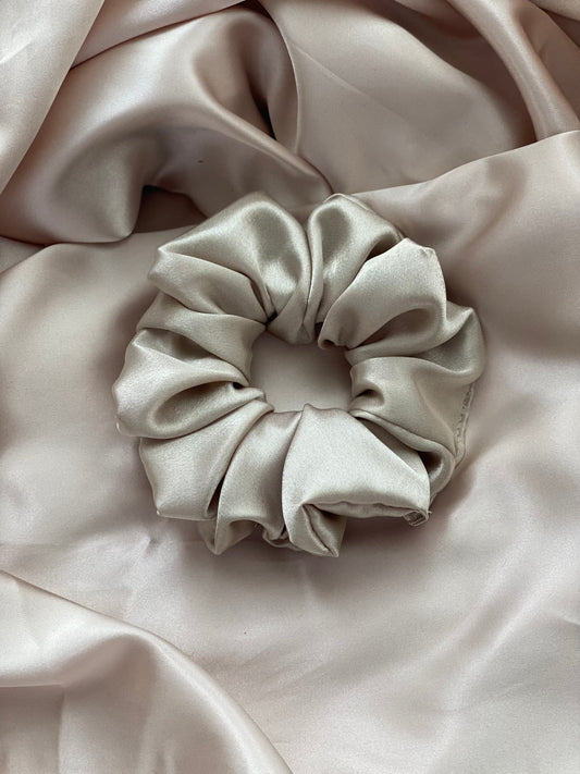 Cream Satin Scrunchie