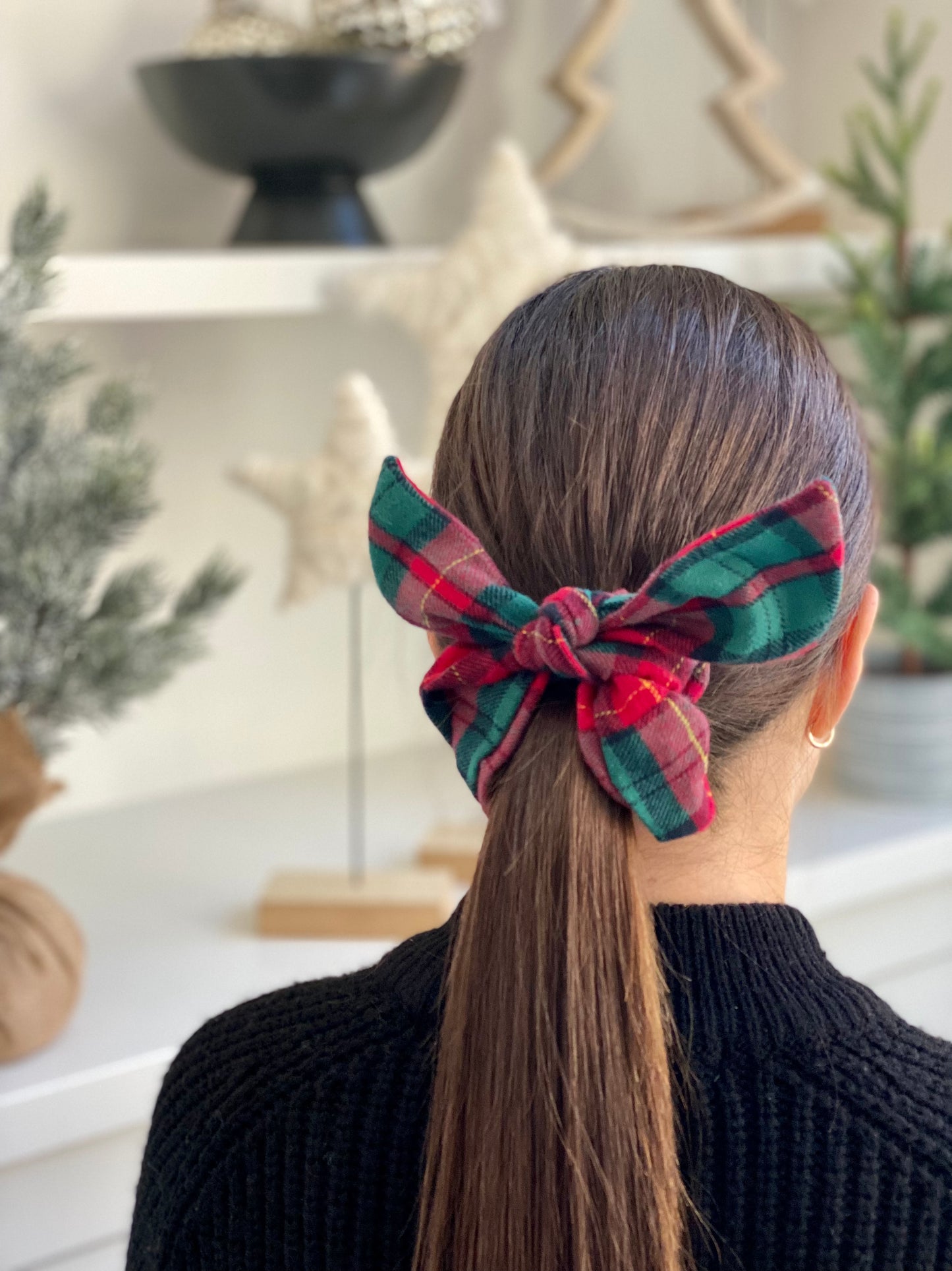 Plaid Bow Scrunchies