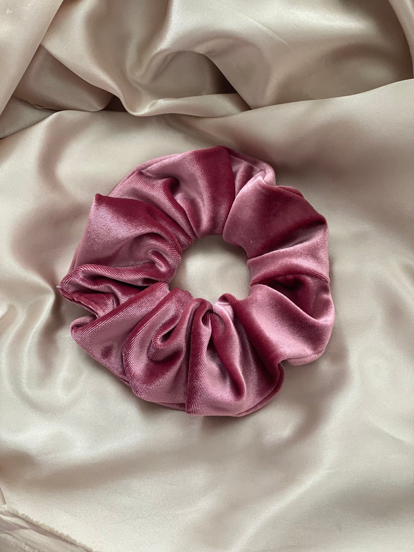 Pink Velvet Scrunchie