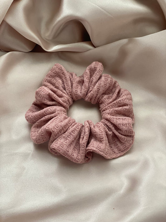Pink Waffle Scrunchie