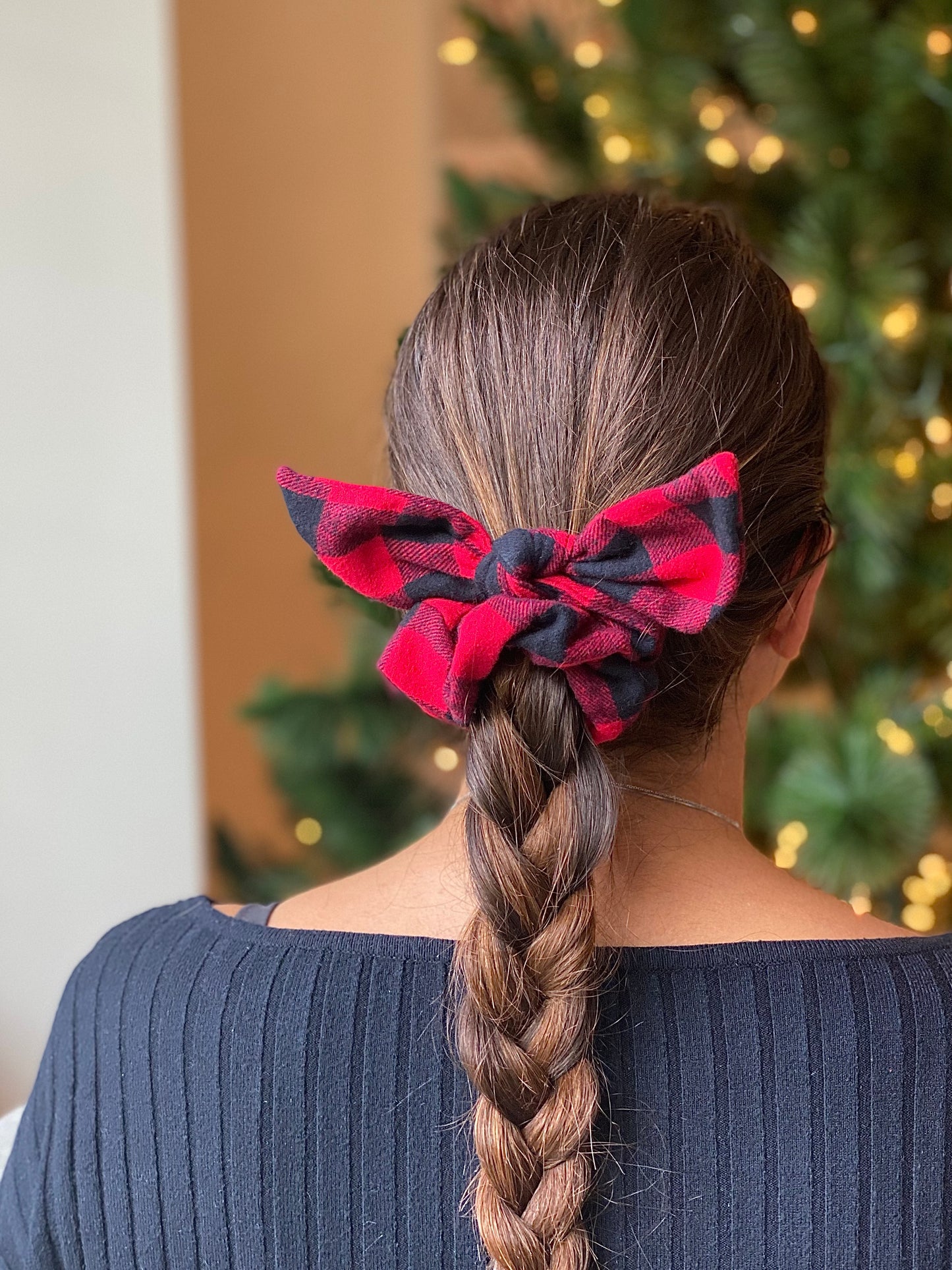 Flannel Bow Scrunchie
