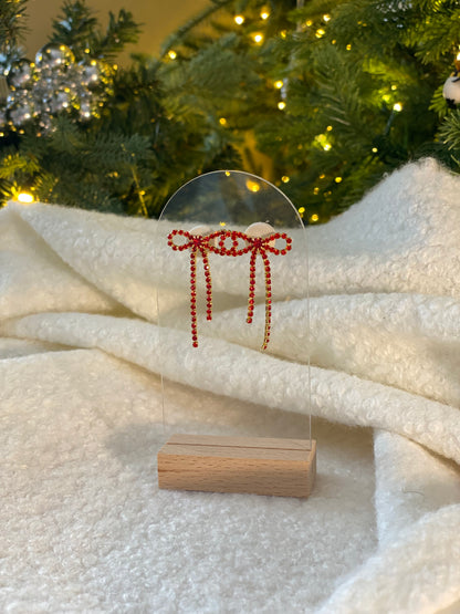 Rhinestone Bow Earrings