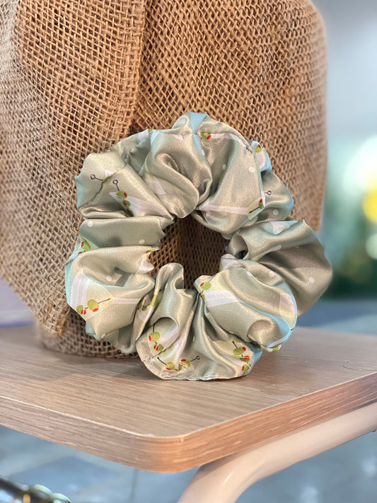 Olive Martini Satin Scrunchie