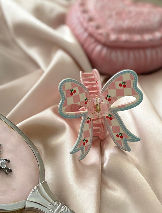 Pink Cherry Baby Claw Clip