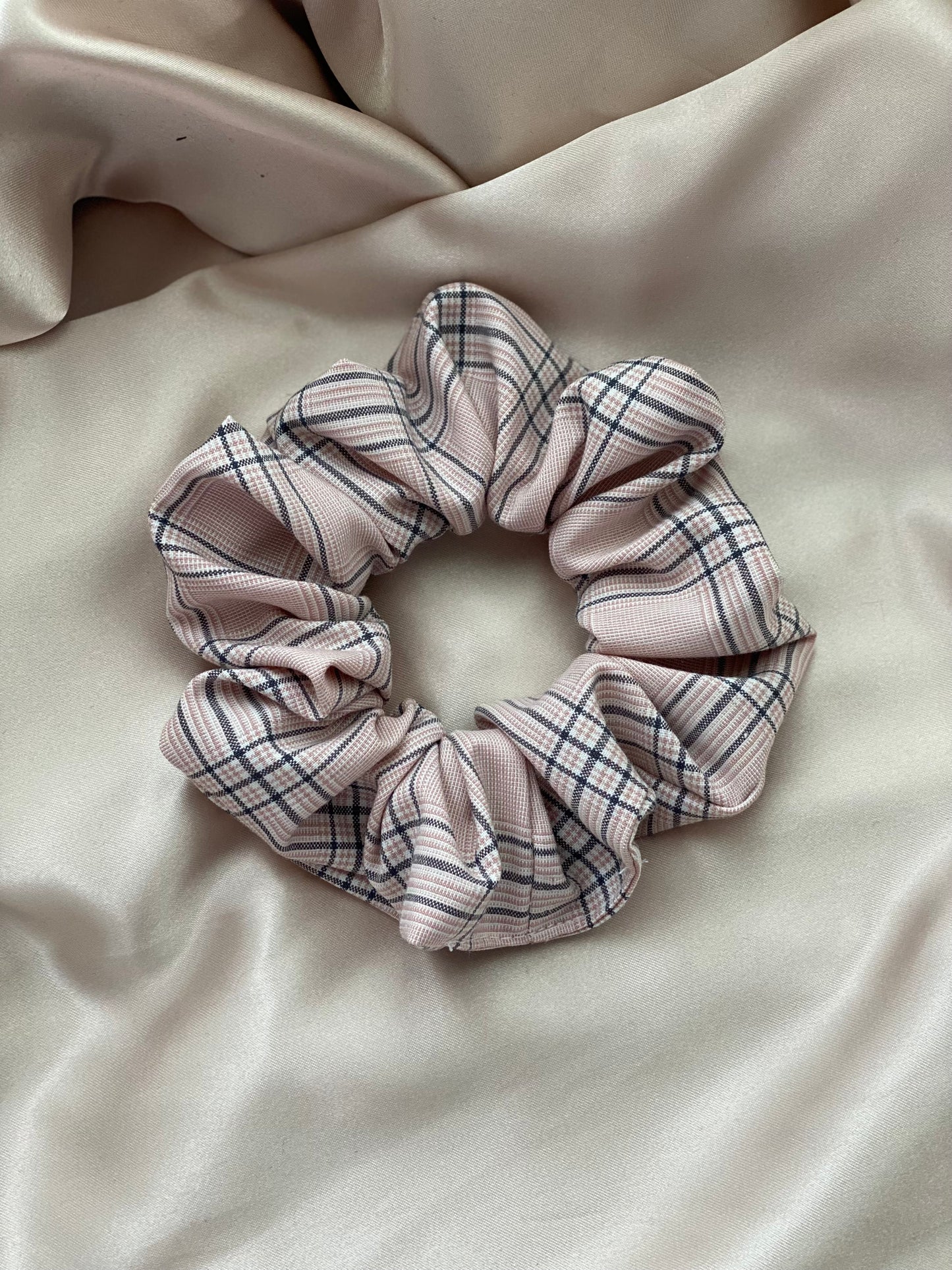 Clueless Pink Plaid Scrunchie