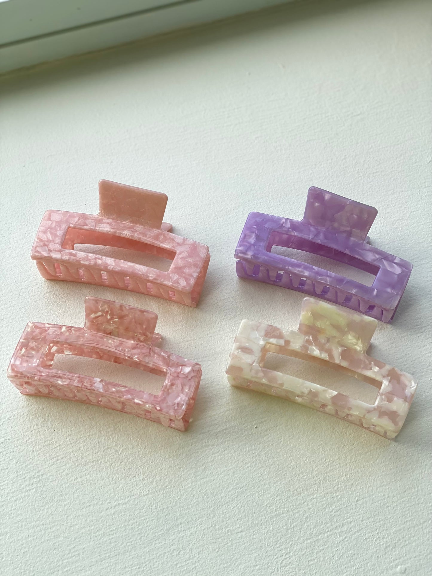 Pastel Pink & Purple Large Hair Claw