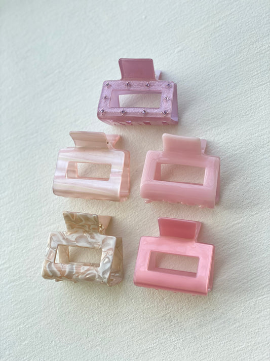 Pretty in Pink Small Hair Clips