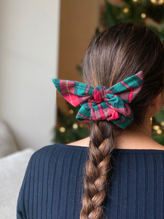 Flannel Bow Scrunchie