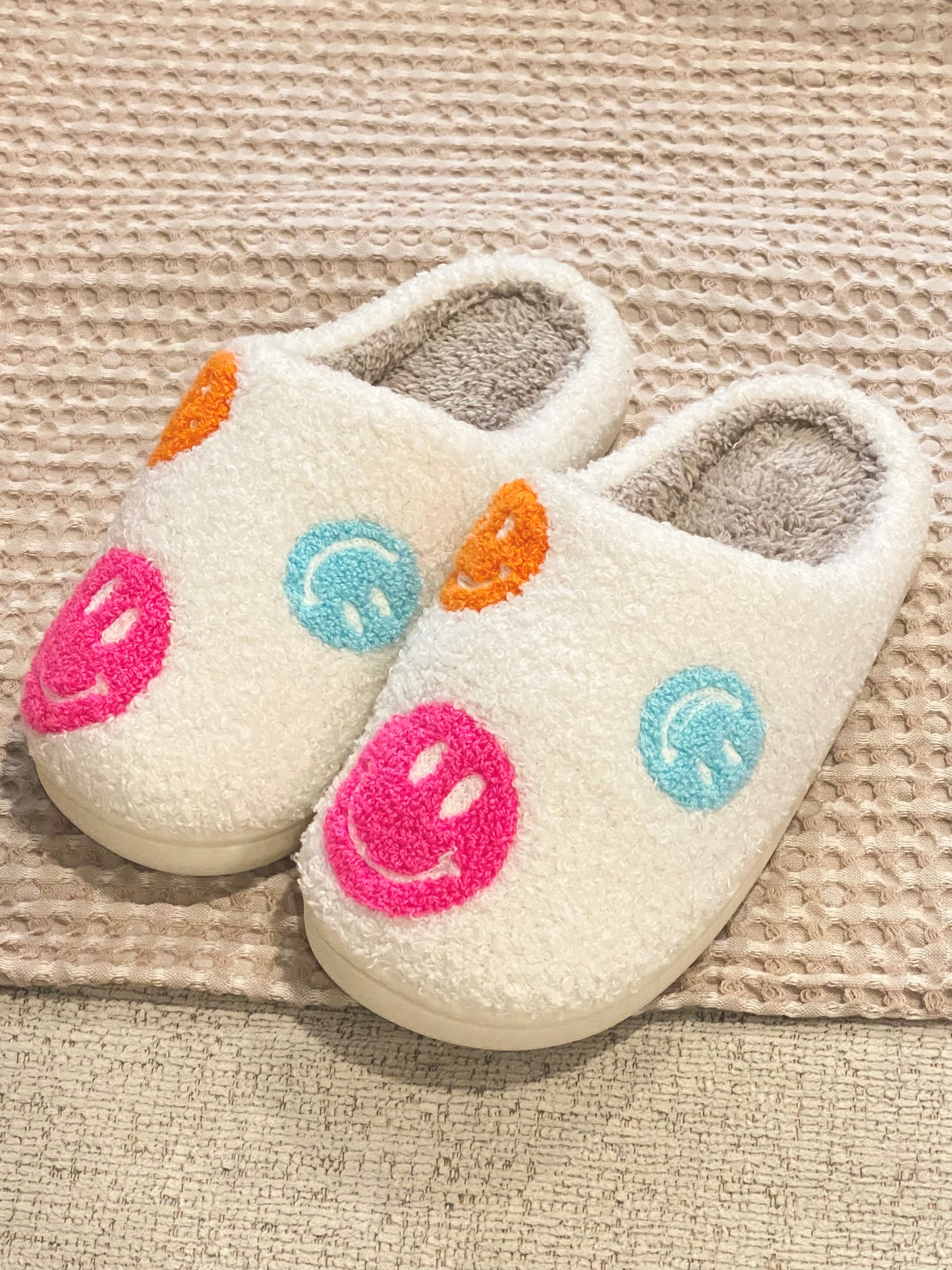 Multi Happy Face Slippers