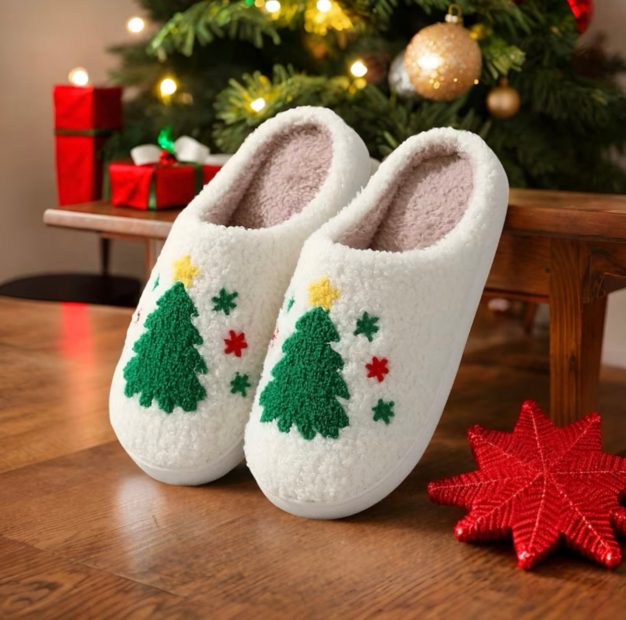 Christmas Tree Slippers