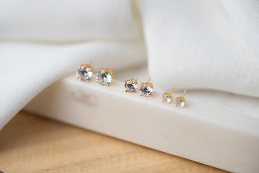 Crystal Gold Studs