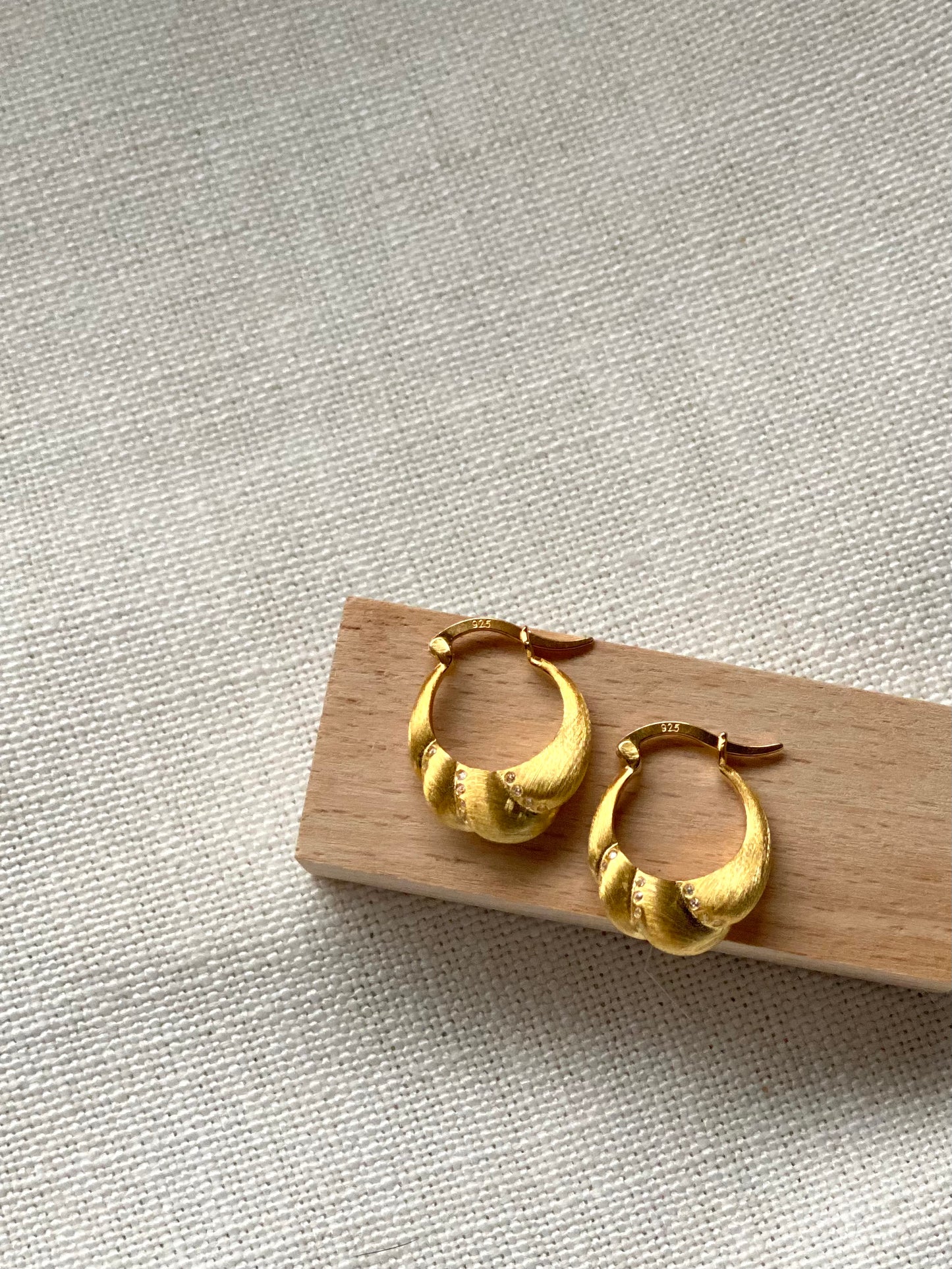This Kiss Brushed Gold Hoops
