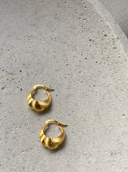 This Kiss Brushed Gold Hoops