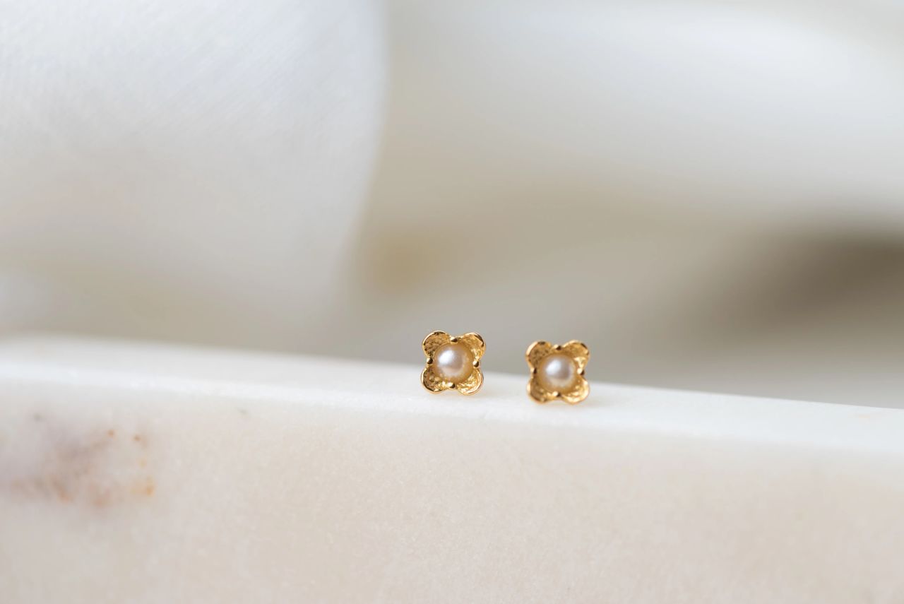 Pearl Flower Studs
