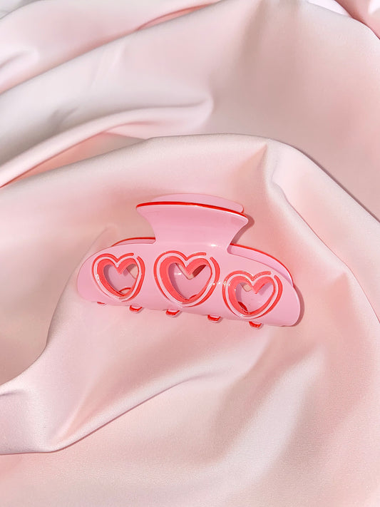 Pink Heart Hair Clip