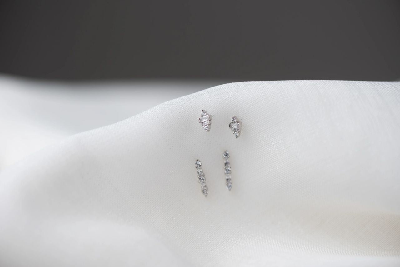 Long Bar Crystal Studs