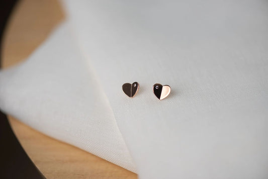 Folded Heart Studs