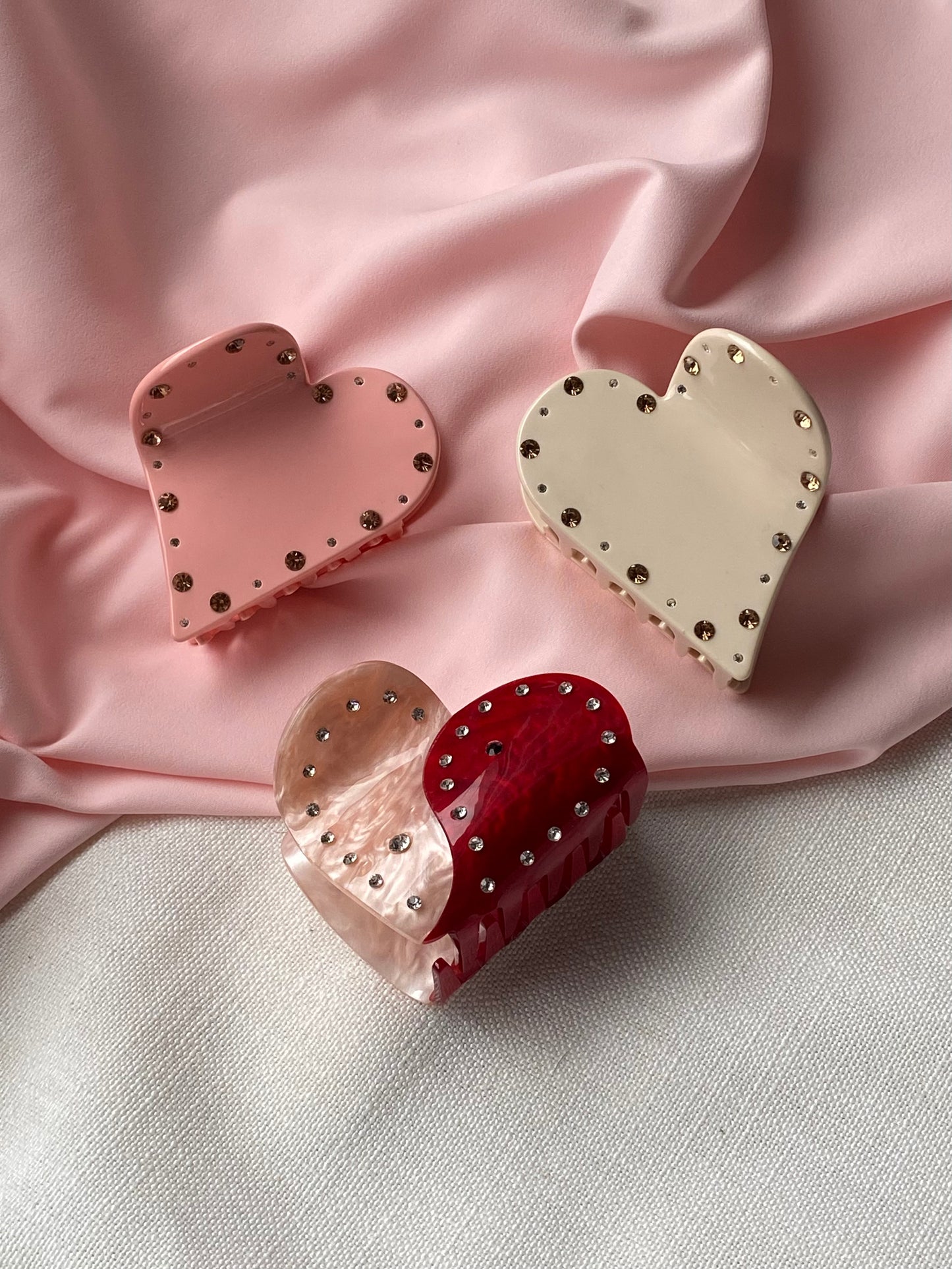 Hearts of Glass Hair Clips