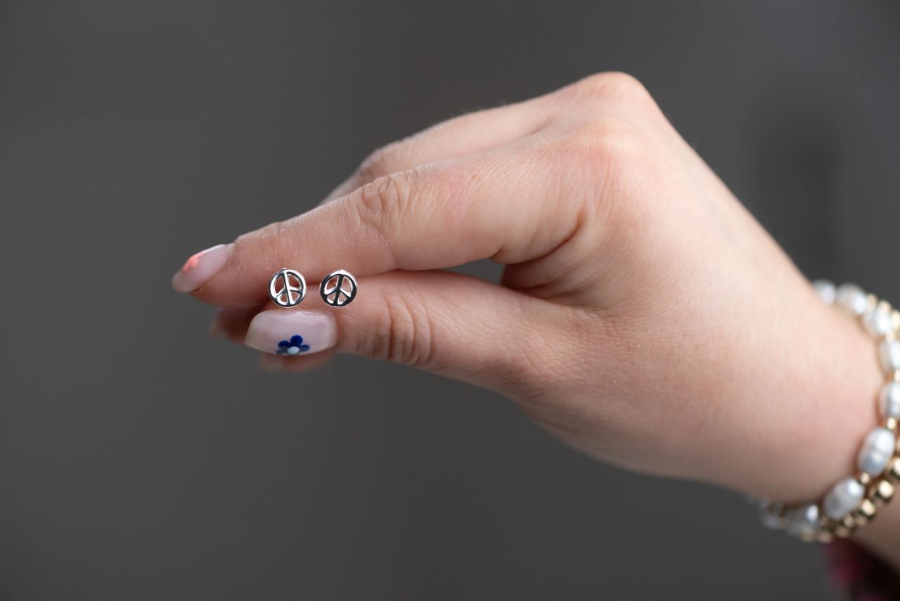 Peace Sign Studs