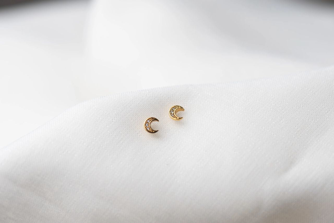 Mini Moon Crystal Studs