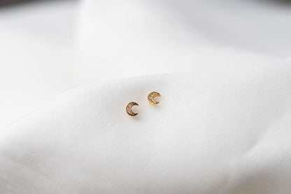 Mini Moon Crystal Studs