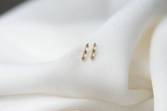 Long Bar Crystal Studs