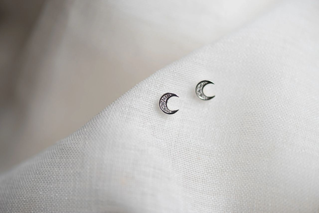 Mini Moon Crystal Studs