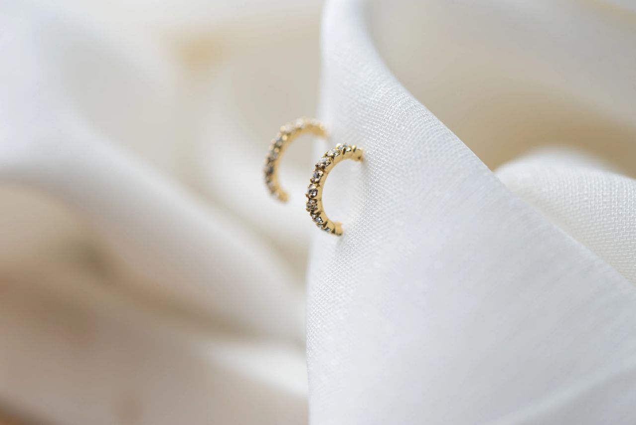 Crystal Pave Half Hoop