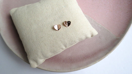 Rose Gold Heart Studs