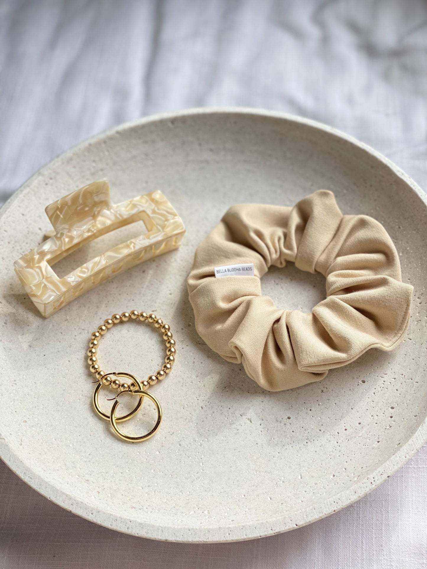Oatmeal Stretch Scrunchie
