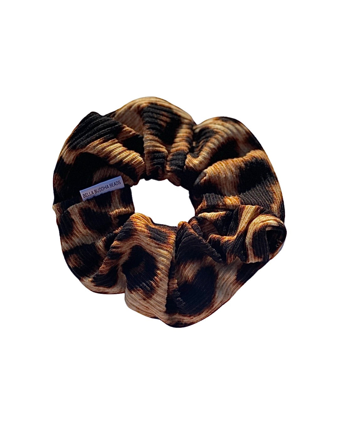 Leopard Basic Ribbed Scrunchie
