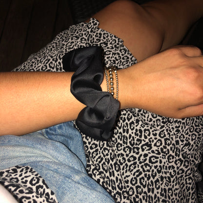 Black Satin Scrunchie