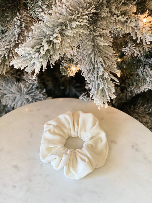 Off White Velvet Scrunchie