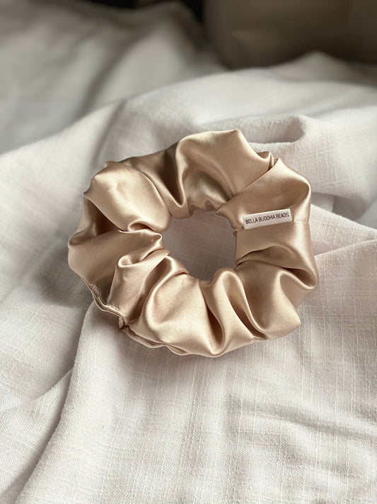 Cream Satin Scrunchie